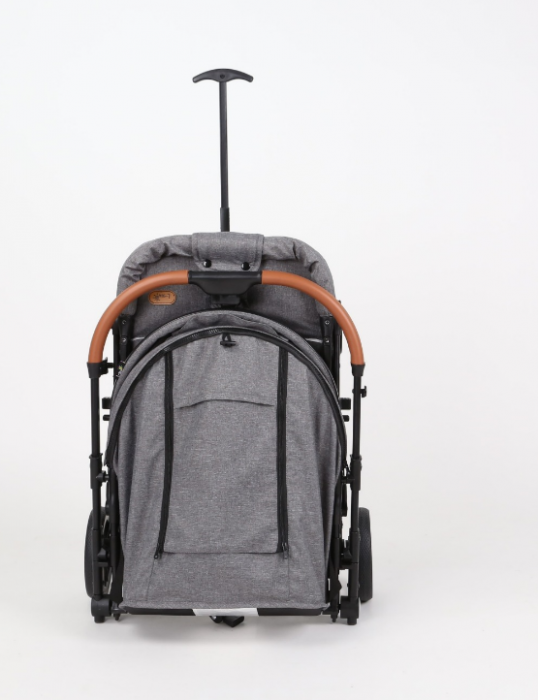 Carucior Sport pentru Copii, cu pozitie de somn, Troller transport par avion, Spatar reglabil prin centura, Geanta pentru scutece, Tehnologia inovatoare One-Hand Folding, Maner reversibil, Gri [8]