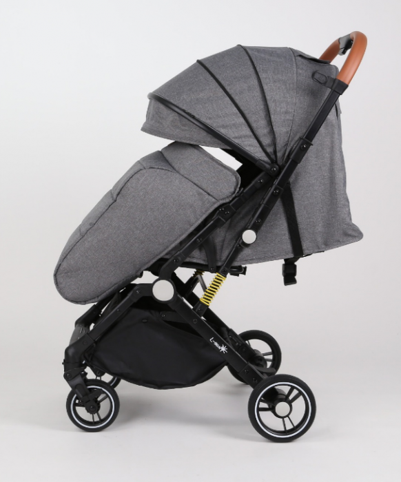 Carucior Sport pentru Copii, cu pozitie de somn, Troller transport par avion, Spatar reglabil prin centura, Geanta pentru scutece, Tehnologia inovatoare One-Hand Folding, Maner reversibil, Gri [5]