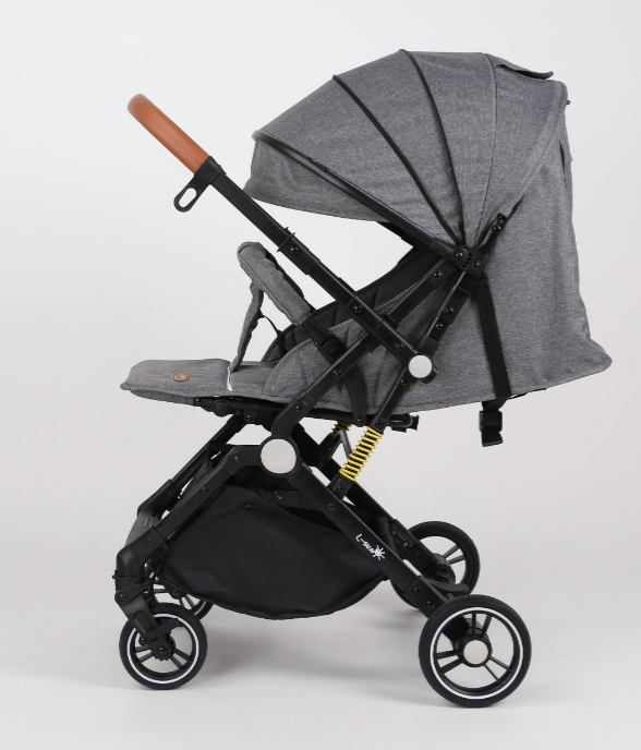 Carucior Sport pentru Copii, cu pozitie de somn, Troller transport par avion, Spatar reglabil prin centura, Geanta pentru scutece, Tehnologia inovatoare One-Hand Folding, Maner reversibil, Gri [2]