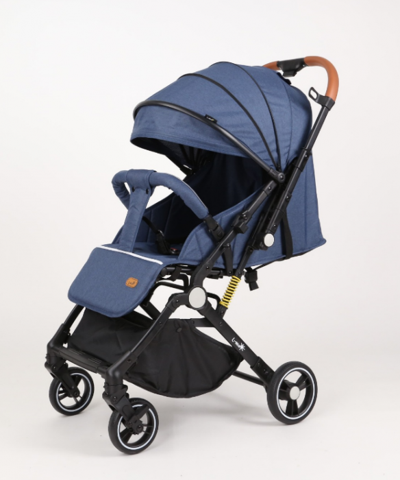 Carucior Sport pentru Copii, cu pozitie de somn, Troller transport par avion, Spatar reglabil prin centura, Geanta pentru scutece, Tehnologia inovatoare One-Hand Folding, Maner reversibil, Albastru [3]