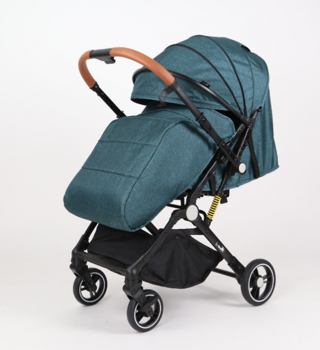 Carucior Sport pentru Copii, cu pozitie de somn, Troller transport par avion, Spatar reglabil prin centura, Geanta pentru scutece, Tehnologia inovatoare One-Hand Folding, Maner reversibil, Turcoaz [1]