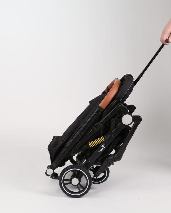 Carucior Sport pentru Copii, cu pozitie de somn, Troller transport par avion, Spatar reglabil prin centura, Geanta pentru scutece, Tehnologia inovatoare One-Hand Folding, Maner reversibil, Negru [6]