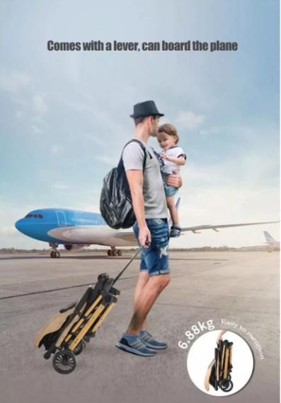 Carucior Sport pentru Copii, cu pozitie de somn, Troller, Spatar reglabil prin centura, Tehnologia inovatoare One-Hand Folding, Kidilo [3]