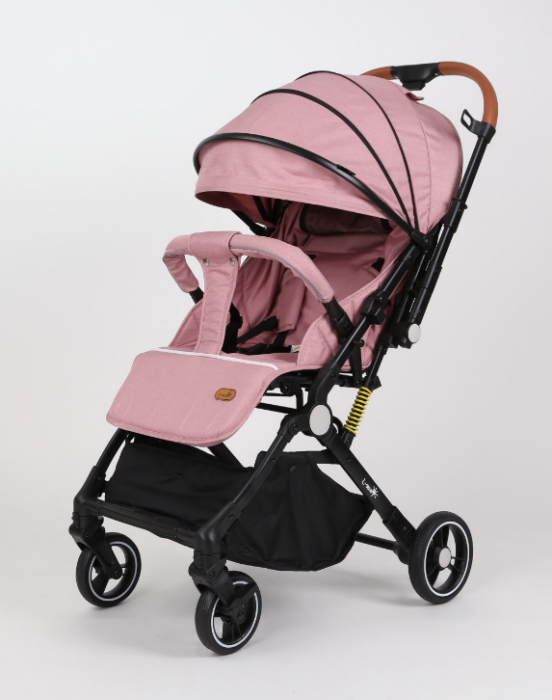 Carucior Sport pentru Copii, cu pozitie de somn, Troller transport par avion, Spatar reglabil prin centura, Geanta pentru scutece, Tehnologia inovatoare One-Hand Folding, Maner reversibil, Roz [4]