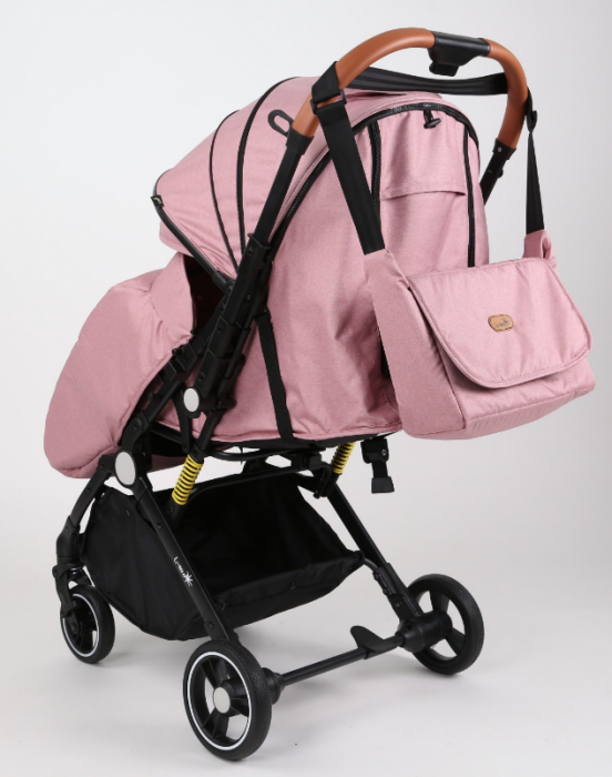 Carucior Sport pentru Copii, cu pozitie de somn, Troller transport par avion, Spatar reglabil prin centura, Geanta pentru scutece, Tehnologia inovatoare One-Hand Folding, Maner reversibil, Roz [7]