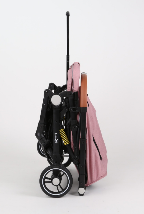 Carucior Sport pentru Copii, cu pozitie de somn, Troller transport par avion, Spatar reglabil prin centura, Geanta pentru scutece, Tehnologia inovatoare One-Hand Folding, Maner reversibil, Roz [5]