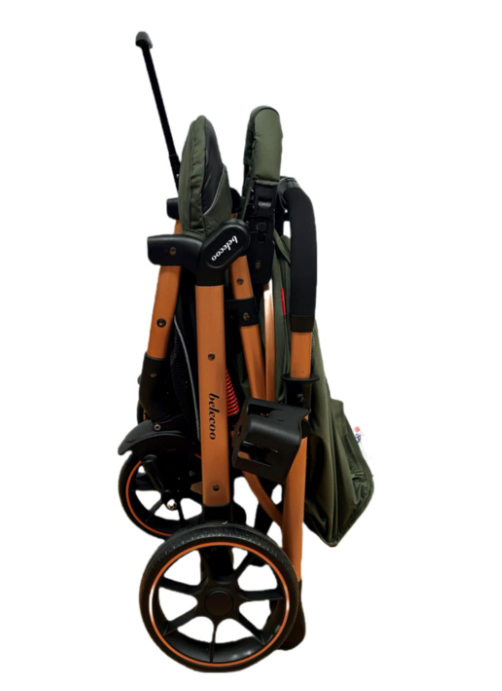 Carucior Sport Pentru Copii, Maner reversibil, Suport biberon, Plasa de tantari, Copertina extensibila, Cu suspensii, Recomandat transport par avion, Kaki [10]