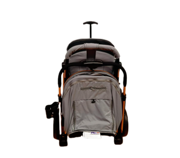 Carucior Sport Pentru Copii, Maner reversibil, Suport biberon, Plasa de tantari, Copertina extensibila, Cu suspensii, Recomandat transport par avion, Gri [9]