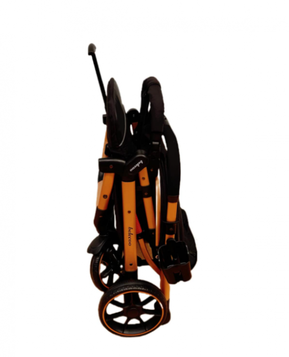 Carucior Sport Pentru Copii, Maner reversibil, Suport biberon, Plasa de tantari, Copertina extensibila, Cu suspensii, Recomandat transport par avion, Caramiziu [5]