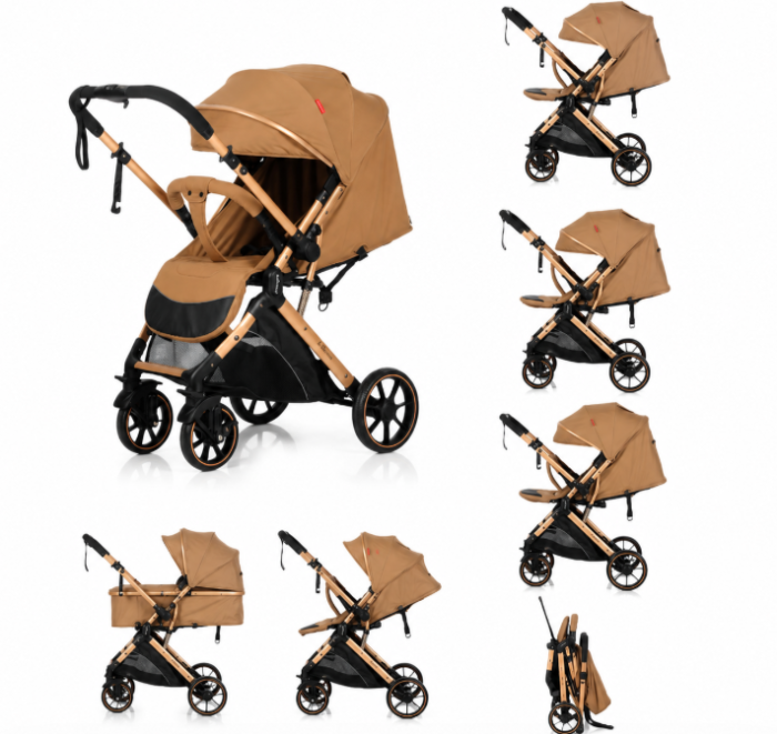 Carucior Sport Pentru Copii, Maner reversibil, Suport biberon, Plasa de tantari, Copertina extensibila, Cu suspensii, Recomandat transport par avion, Belecoo [7]