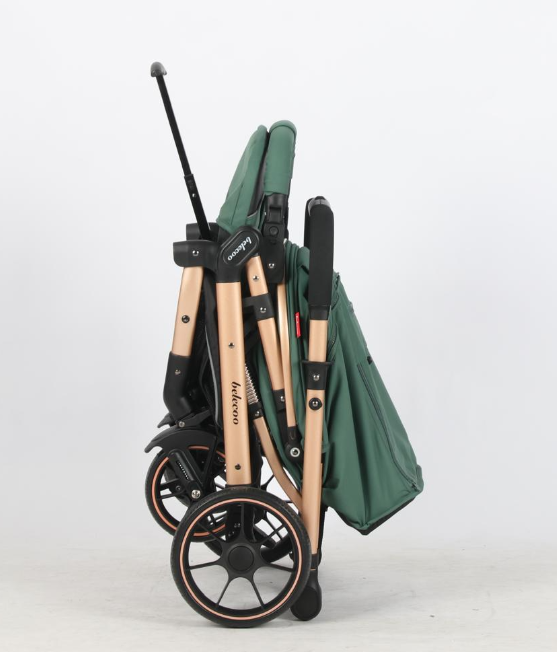 Carucior Sport Pentru Copii, Maner reversibil, Suport biberon, Plasa de tantari, Copertina extensibila, Cu suspensii, Recomandat transport par avion, verde [7]