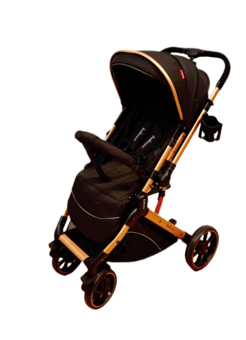 Carucior Sport Pentru Copii, Maner reversibil, Suport biberon, Plasa de tantari, Copertina extensibila, Cu suspensii, Recomandat transport par avion, Negru [2]