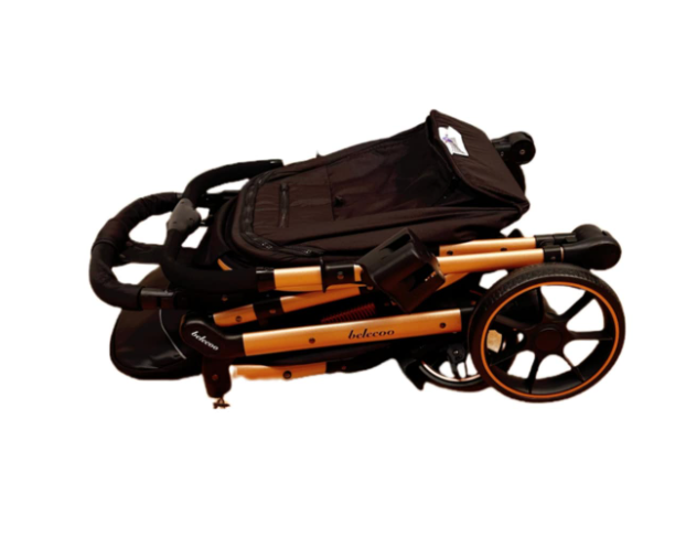 Carucior Sport Pentru Copii, Maner reversibil, Suport biberon, Plasa de tantari, Copertina extensibila, Cu suspensii, Recomandat transport par avion, Negru [10]