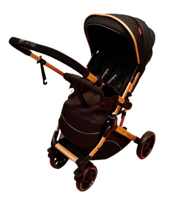 Carucior Sport Pentru Copii, Maner reversibil, Suport biberon, Plasa de tantari, Copertina extensibila, Cu suspensii, Recomandat transport par avion, Negru [4]