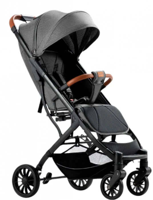 Carucior sport, tip troler, Cu husa de iarna detasabila, Roti cauciuc, Strangere ultracompacta, S1, Gri [2]