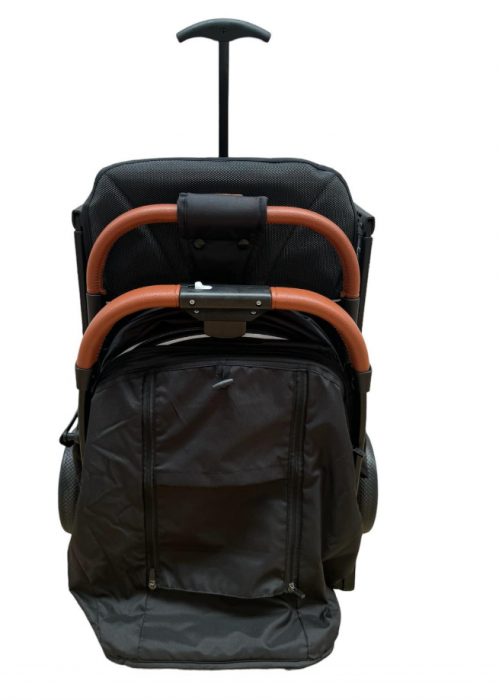 Carucior sport, tip troler, Cu husa de iarna detasabila, Roti cauciuc, Strangere ultracompacta, S1, Caramiziu [4]