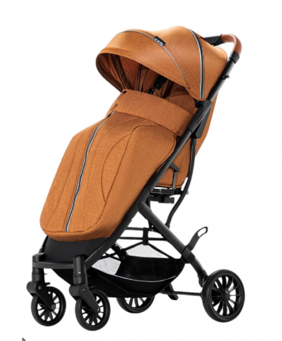 Carucior sport, tip troler, Cu husa de iarna detasabila, Roti cauciuc, Strangere ultracompacta, S1, Caramiziu [2]