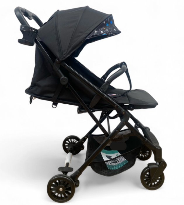 Carucior sport, ultrausor si ultrapliabil, cu pozitie de somn, tip troller, cu accesorii din piele, sarcina maxima 22 Kg, negru [3]