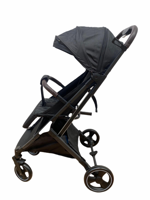 Carucior sport,ultrausor,cu pozitie de somn,tip troller,cu accesorii din piele, negru [5]