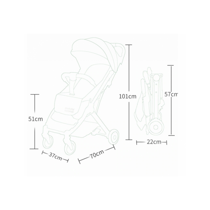 Carucior sport, ultrausor si ultracompact, tip troller, maner si accesorii din piele, copertina cu prelungire, Kidilo [3]
