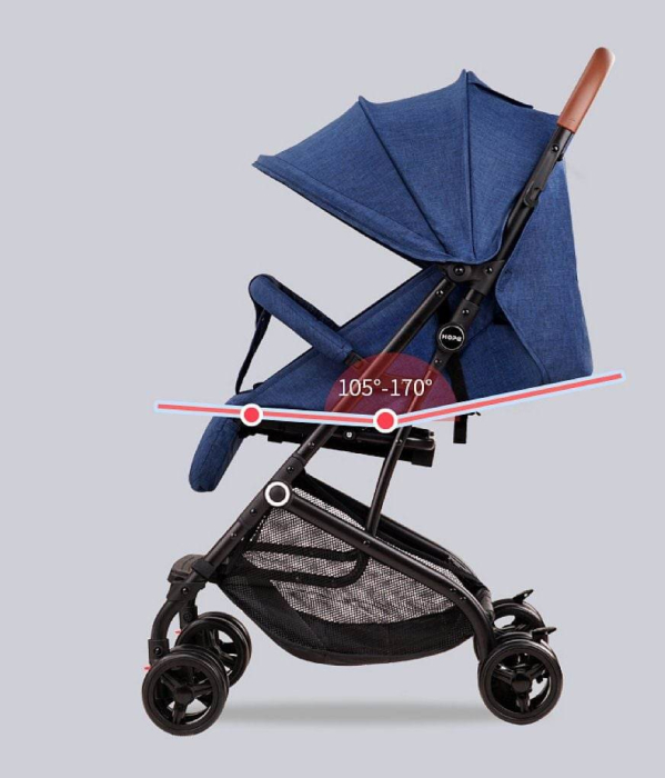 Carucior sport, ultrausor si ultrapliabil, cu pozitie de somn, tip troller, cu accesorii din piele, vernil [2]