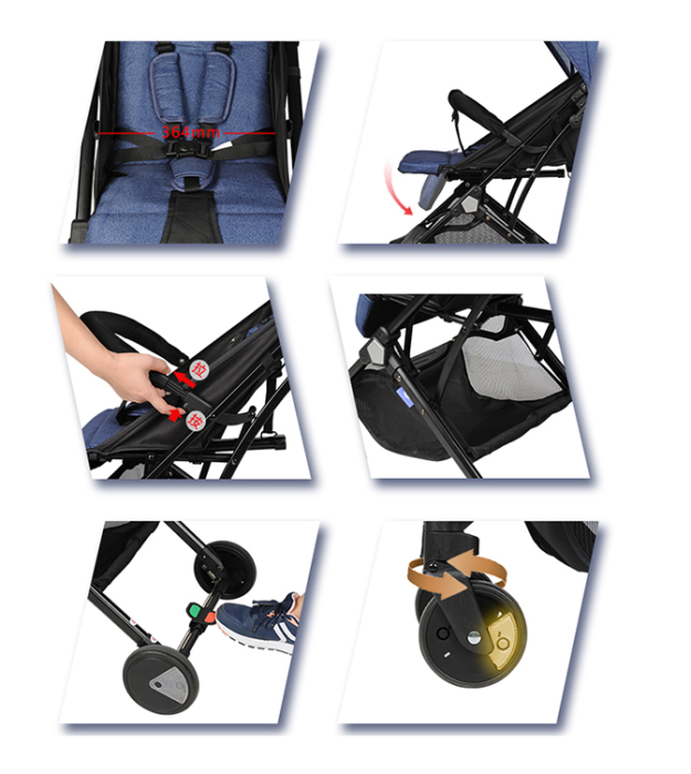 Carucior sport, ultrausor si ultrapliabil, cu pozitie de somn, tip troller, cu accesorii din piele, sarcina maxima 22 Kg [7]