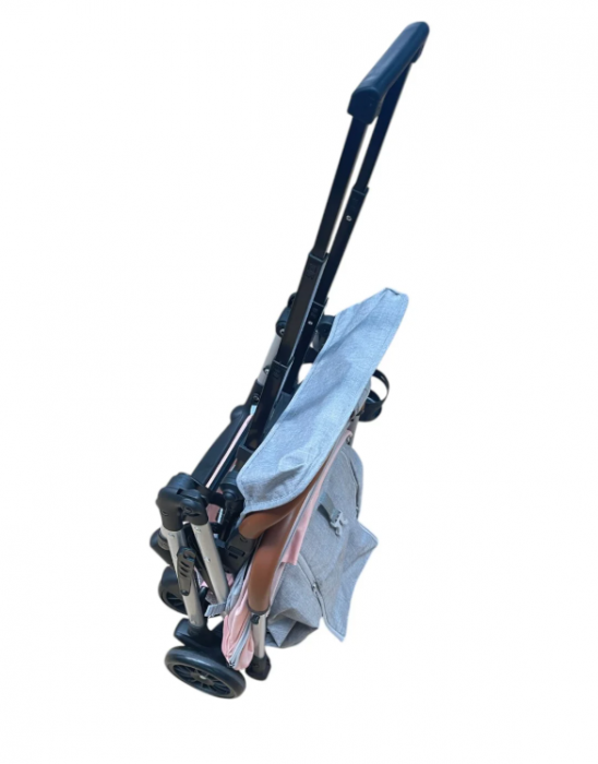 Carucior sport, ultrausor si ultrapliabil, cu pozitie de somn, tip troller, cu accesorii din piele, sarcina maxima 22 Kg - Bubu-Still, Roz [4]