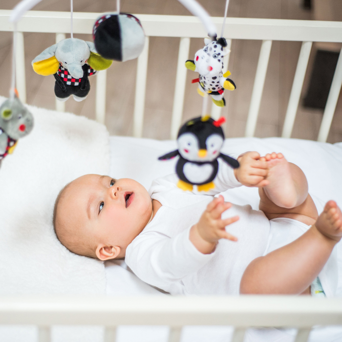 Carusel muzical multicolor pentru patut cu jucarii de plus ECHIPA DE VIS Babyono [4]