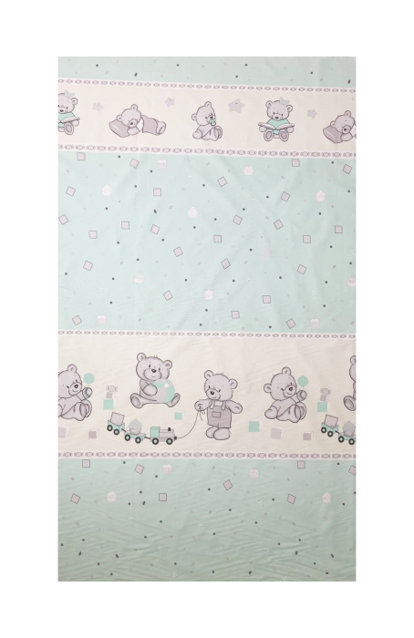 Cearceaf din bumbac pentru saltea 120x60 cm, Bears&Toys Turcoaz, Beberoyal [1]