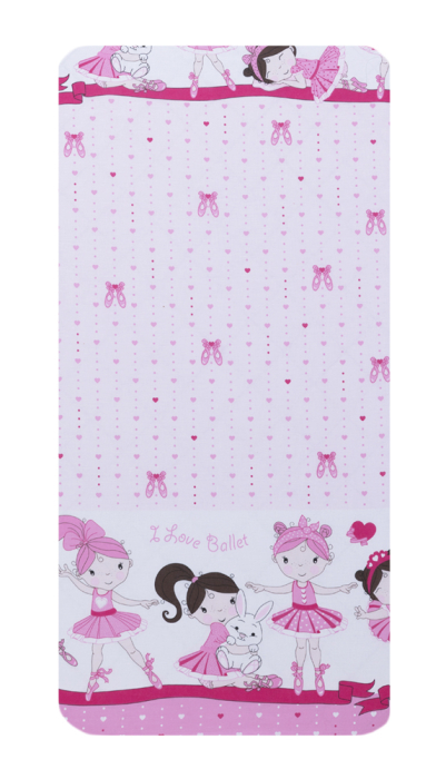 Cearceaf din bumbac pentru saltea 120x60 cm, Dancing Girls Roz, Beberoyal [1]