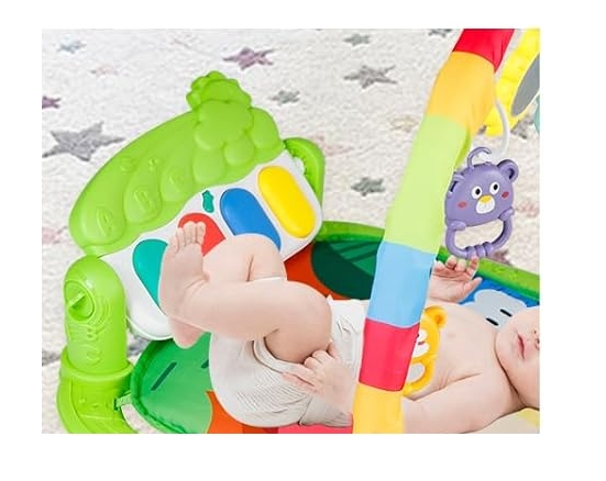 Centru de activitati si joaca, saltea Interactiva pentru copii, cu sunete, multifunctional cu pian si jucarii zornaitoare [6]