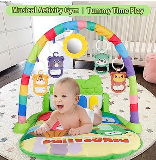 Centru de activitati si joaca, saltea Interactiva pentru copii, cu sunete, multifunctional cu pian si jucarii zornaitoare [4]