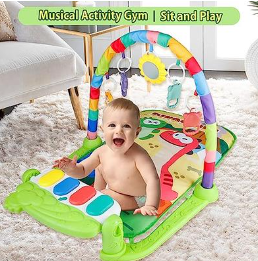 Centru de activitati si joaca, saltea Interactiva pentru copii, cu sunete, multifunctional cu pian si jucarii zornaitoare [3]