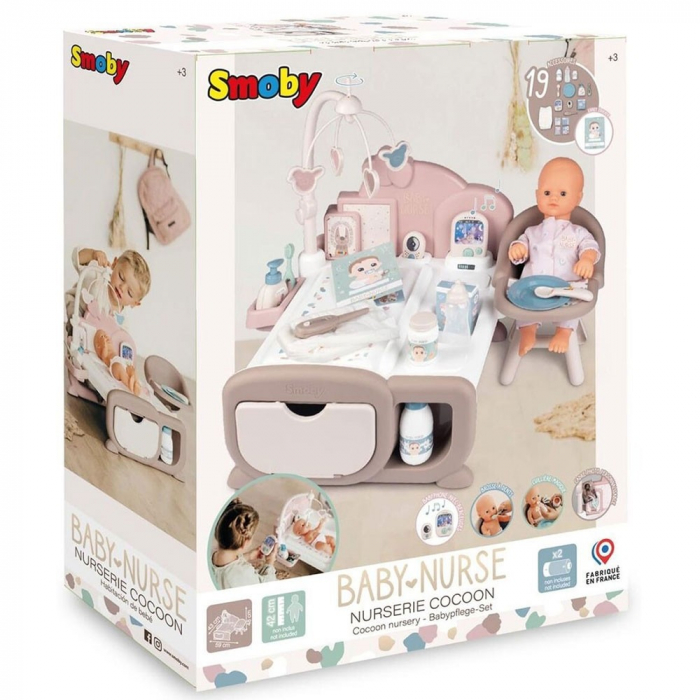 Centru de ingrijire pentru papusi Smoby Baby Nurse Cocoon Nursery crem cu accesorii [2]