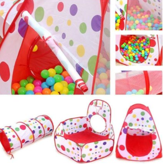 Centru de joaca 3 in 1, pentru copii, Cort, Tunel, Tarc, Dimensiune 220x90x120 cm [4]