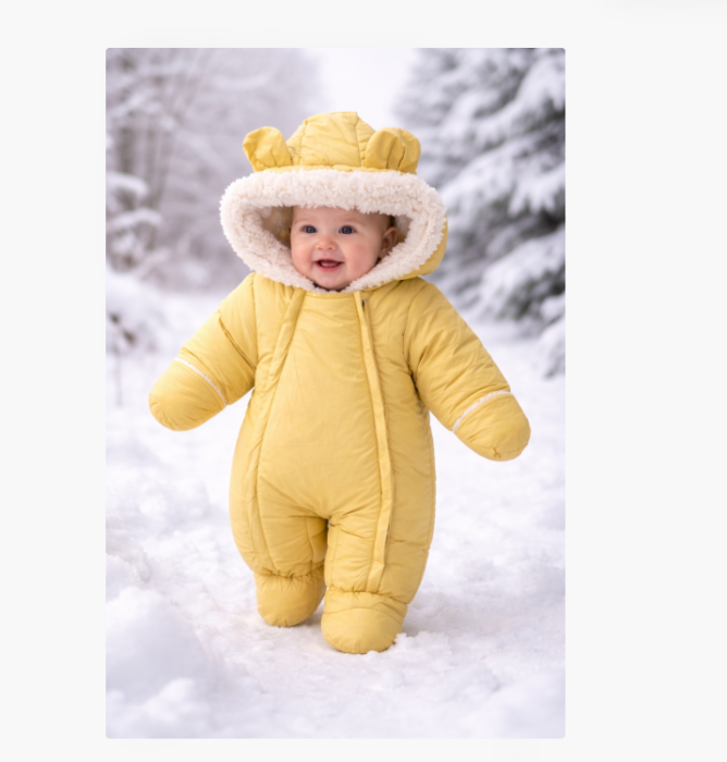 Combinezon imblanit, cu gluga si fermoare, verde kaki [2]