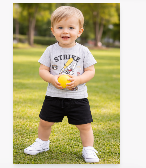 Compleu 2 piese, de vara, Bunny, Gri [2]