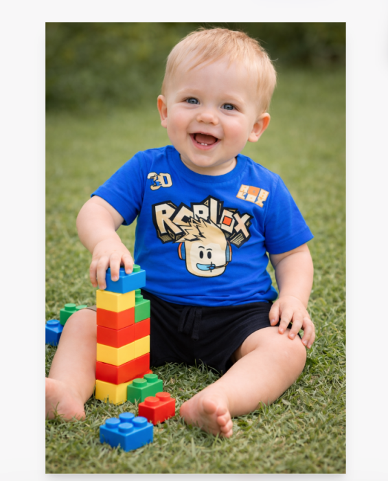 Compleu 2 piese, de vara, pentru baietei, Roblo, albastru [2]