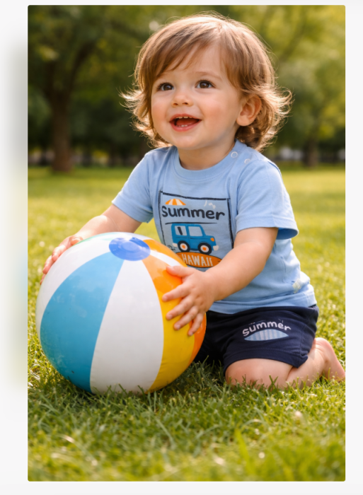 Compleu 2 piese, Hawaii, albastru [3]