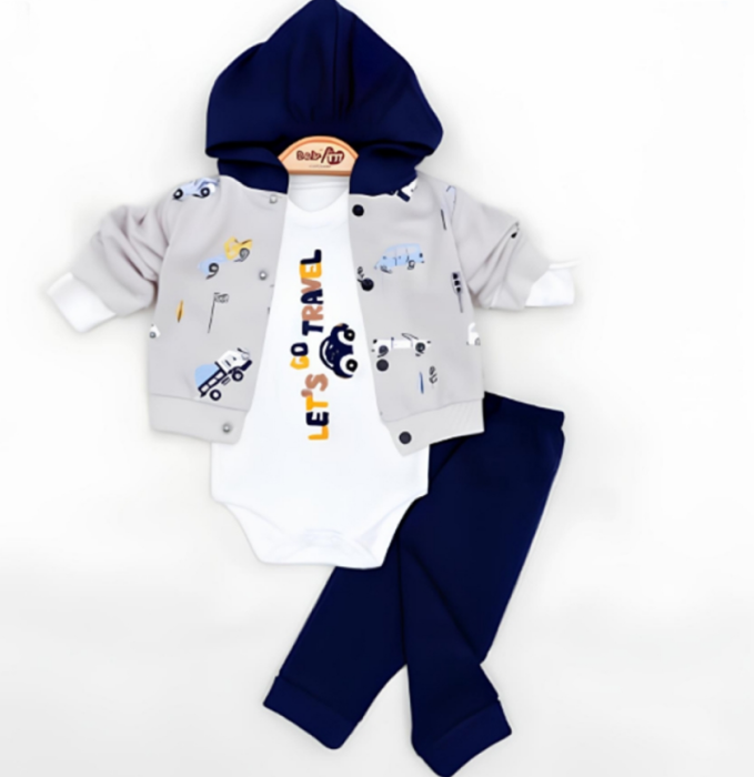 Compleu 3 piese, cu body, Bebe calatoreste [2]