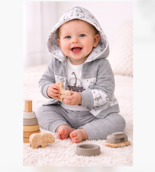 Compleu 3 piese, cu body, Flinston, Bej [2]