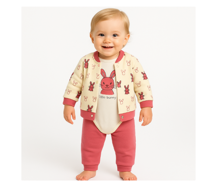 Compleu 3 piese, cu body, Iepuras motat [2]