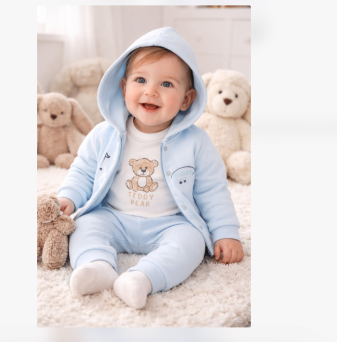 Compleu 3 piese, cu hanorac, turcoaz [2]