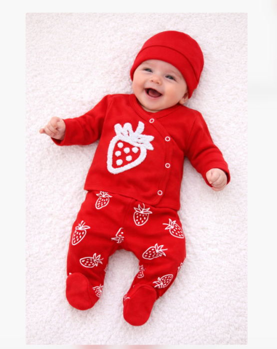 Compleu nou nascut, 3 piese, Capsunica Dulcineea [2]