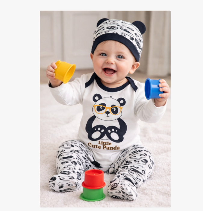 Compleu pentru bebelusi, 3 piese, Bubu-Still,ursulet cu papion [2]