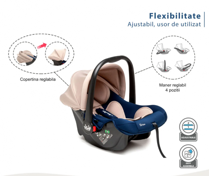 Cos Auto Juju Baby Boo i-Size, Bej-Bleumarin [6]