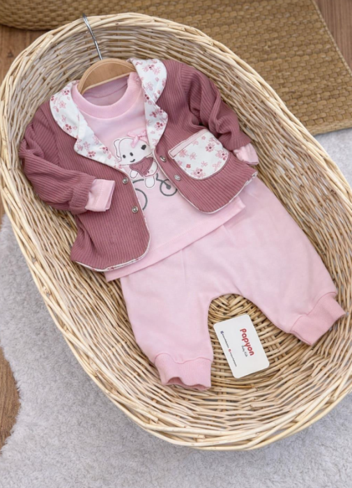 Costum 3 piese, Cu jacheta, Roz [2]