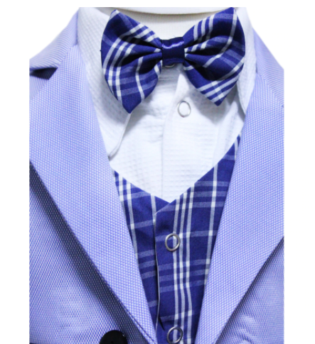 Costum bleu pentru botez, 5 piese [2]