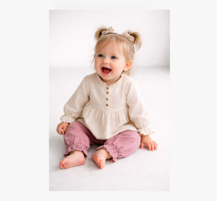 Costumas 2 piese, Din Muselina, Brodat, Roz [3]