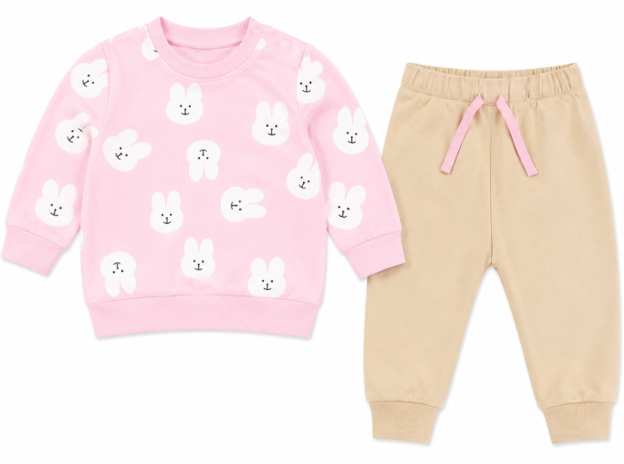 Costumas 2 piese, pantaloni cu snur, roz [2]